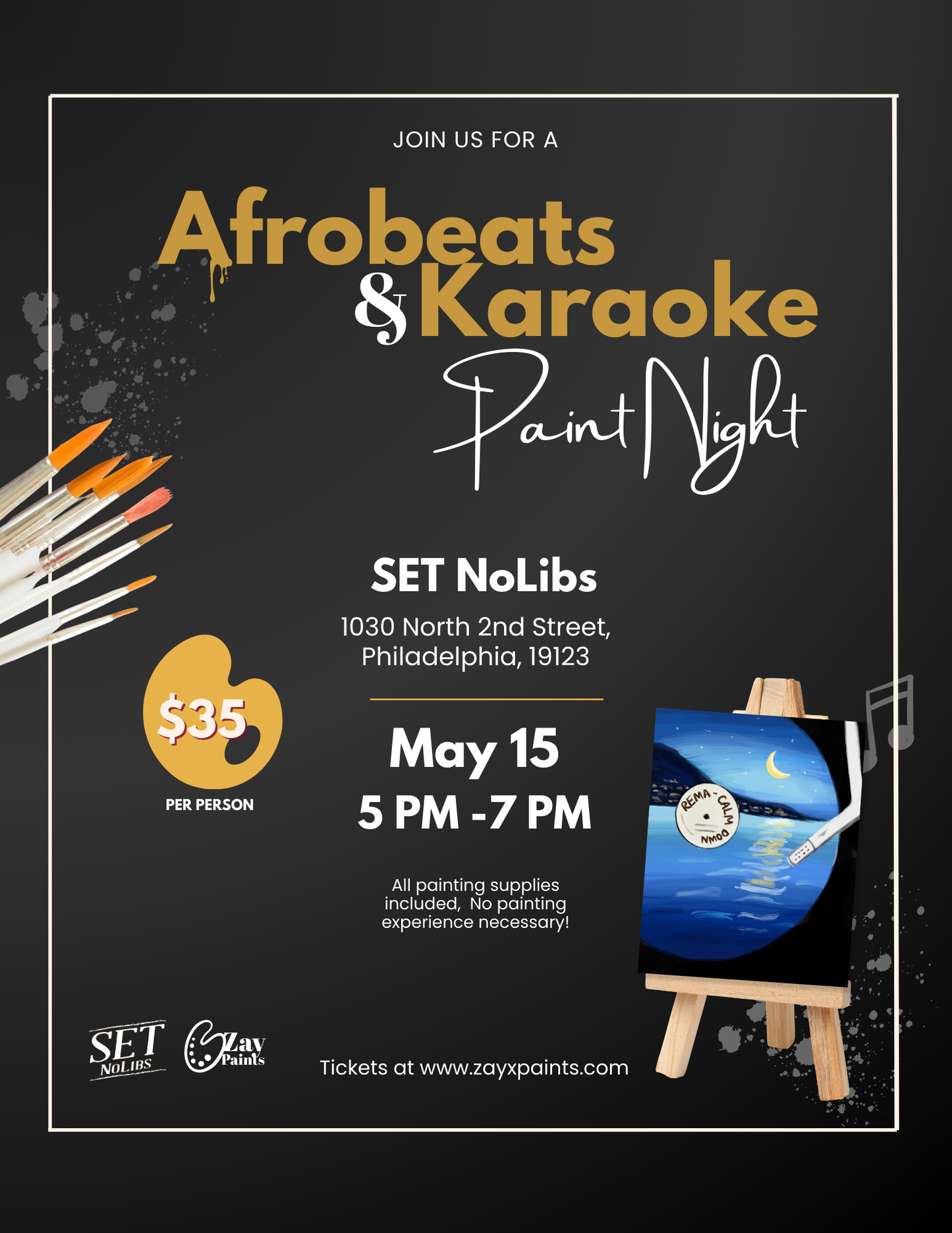 Afrobeats & Karaoke Paint and Sip