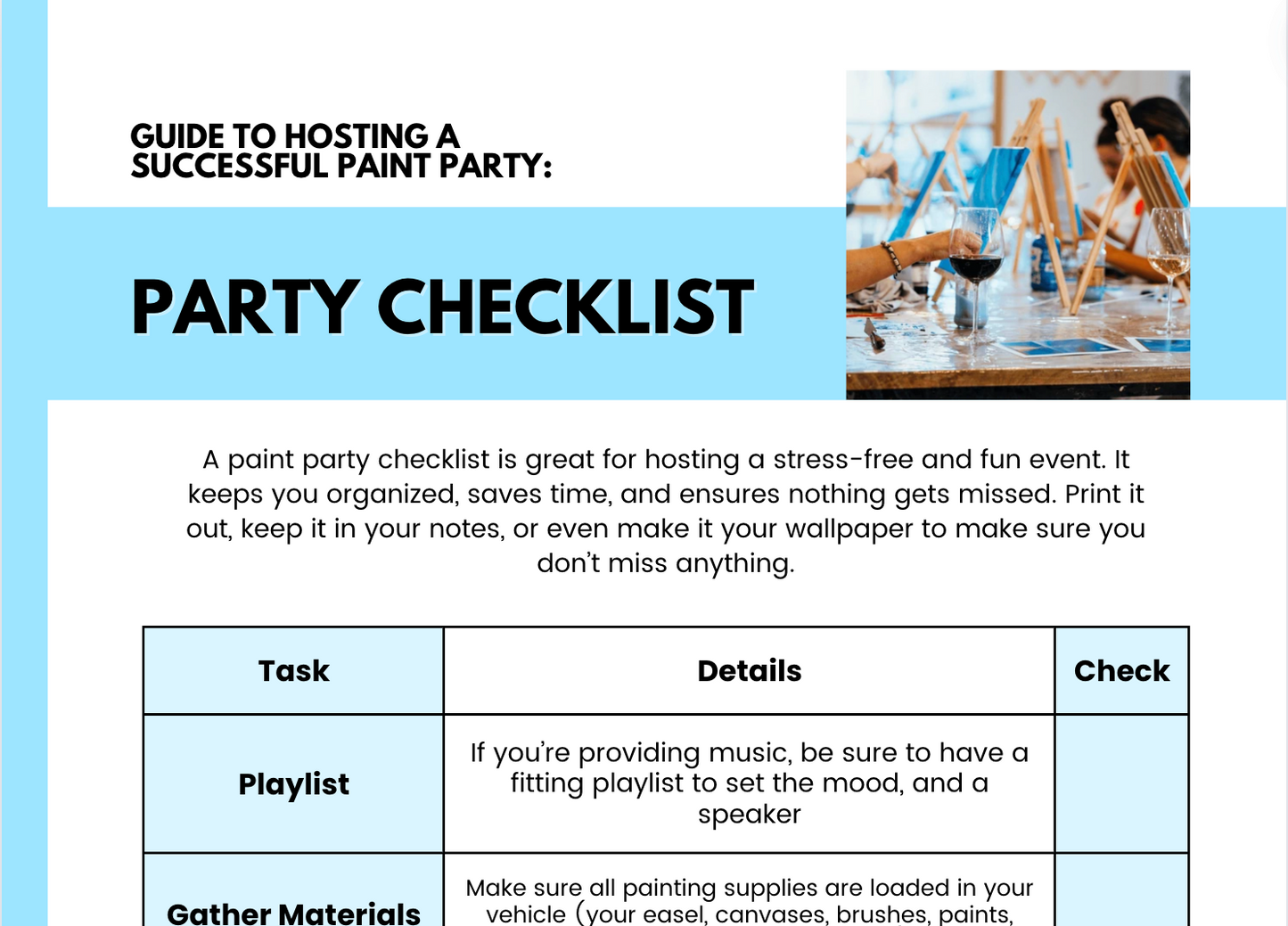 Ultimate Checklist for Hosting a Successful Paint Party | Beginner’s Guide